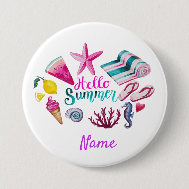 Hello Summer Beach Thunder Cove Button (Vorderseite)