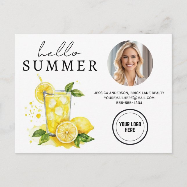 Hello Summer Business Realty Lemonade Farm Postkarte (Vorderseite)