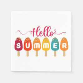 Hello Summer Colorful Popsicle Serviette