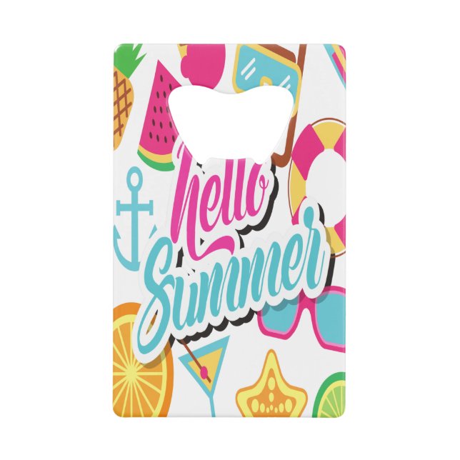 Hello Summer Credit Card Flaschenöffner (Vorderseite)