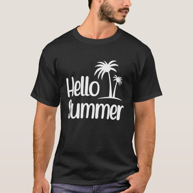 Hello Summer Feeling Tropical Beach Summer Vacatio T-Shirt (Vorderseite)