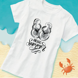 Hello Summer Flip Flops T - Shirt