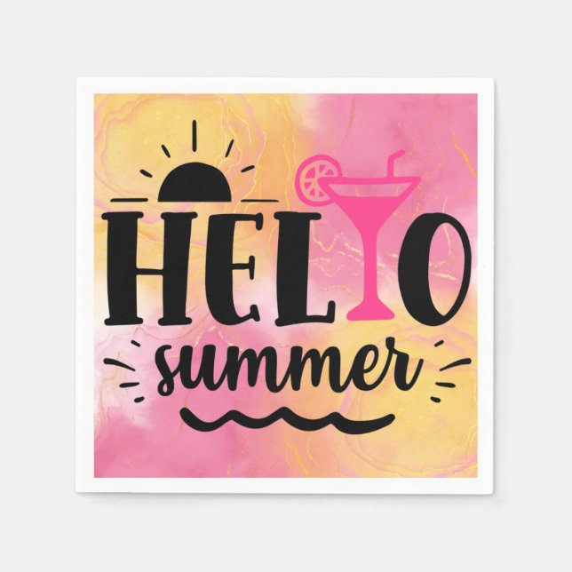 Hello Summer Fun Party Serviette (Vorderseite)