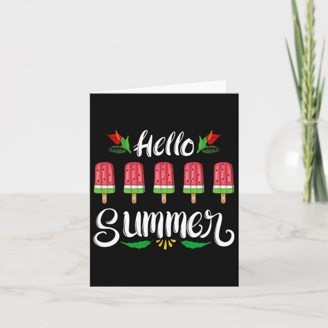 Hello Summer Funny Water Melone Karte (Vorderseite)
