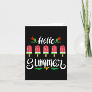 Hello Summer Funny Water Melone Karte