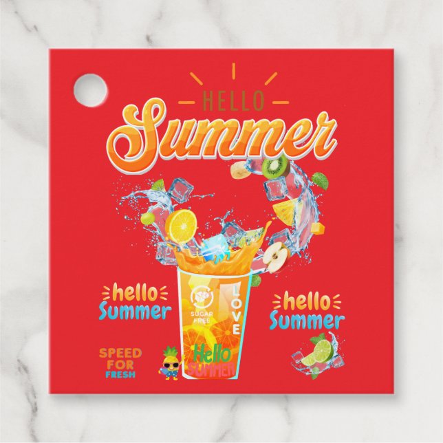 Hello Summer Geschenkanhänger (Vorderseite)