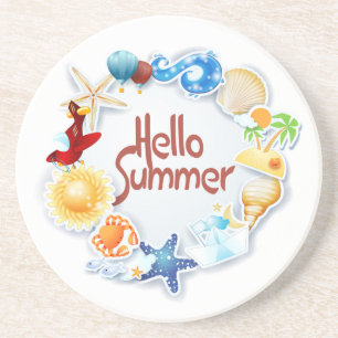 Hello Summer Getränkeuntersetzer