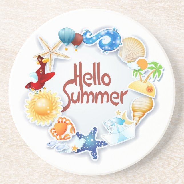 Hello Summer Getränkeuntersetzer (Vorne)