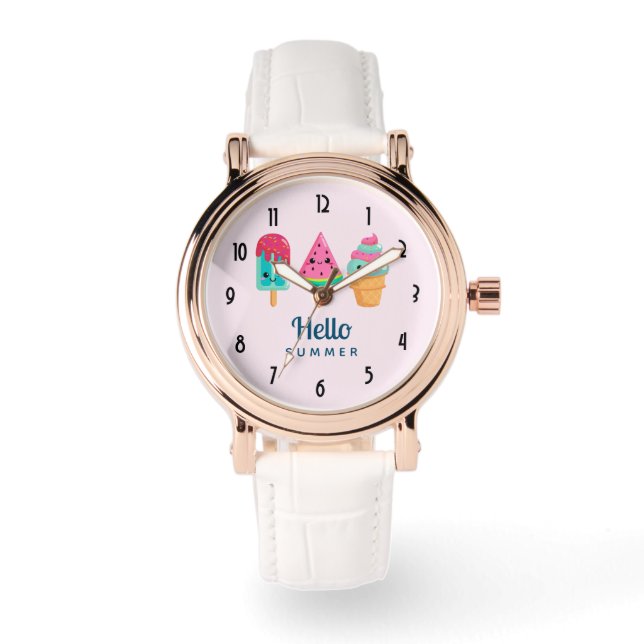 Hello Summer Ice Cream Trio Armbanduhr (Vorderseite)
