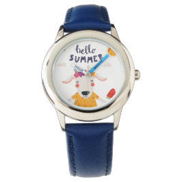 Hello Summer Lunette Blaue Zahlen Armbanduhr