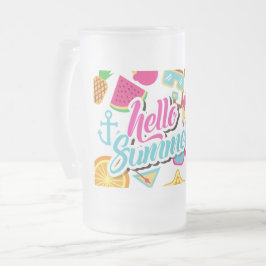 Hello Summer Mattiert Glass Beer Tasse