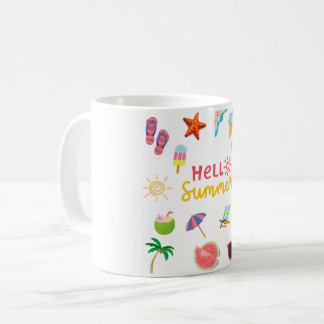 Hello Summer Mug - Fun and Sunny Coffee Cup