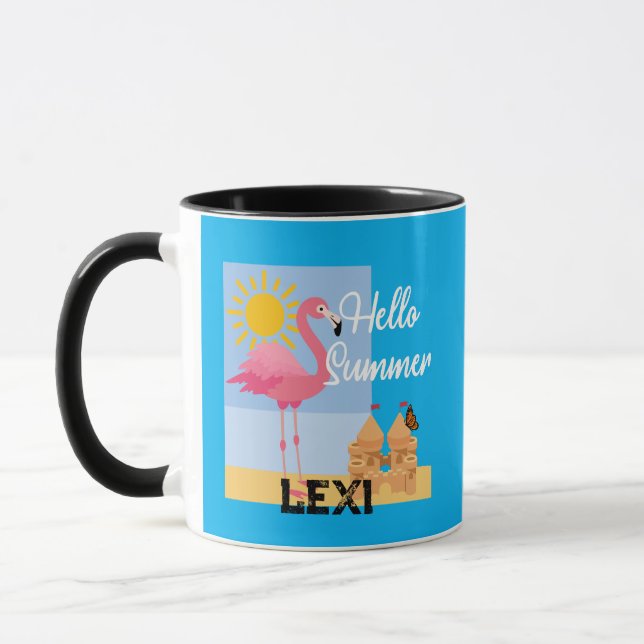 Hello Summer Pink Flamant rose Design - Combo Mug (Gauche)