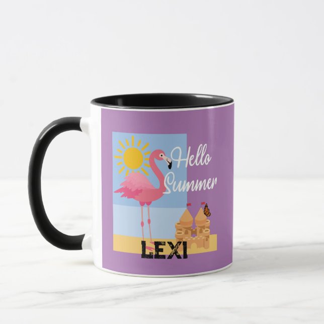 Hello Summer Pink Flamant rose Design - Combo Mug (Gauche)