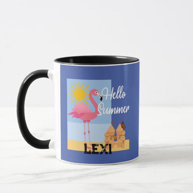 Hello Summer Pink Flamant rose Design - Combo Mug (Gauche)
