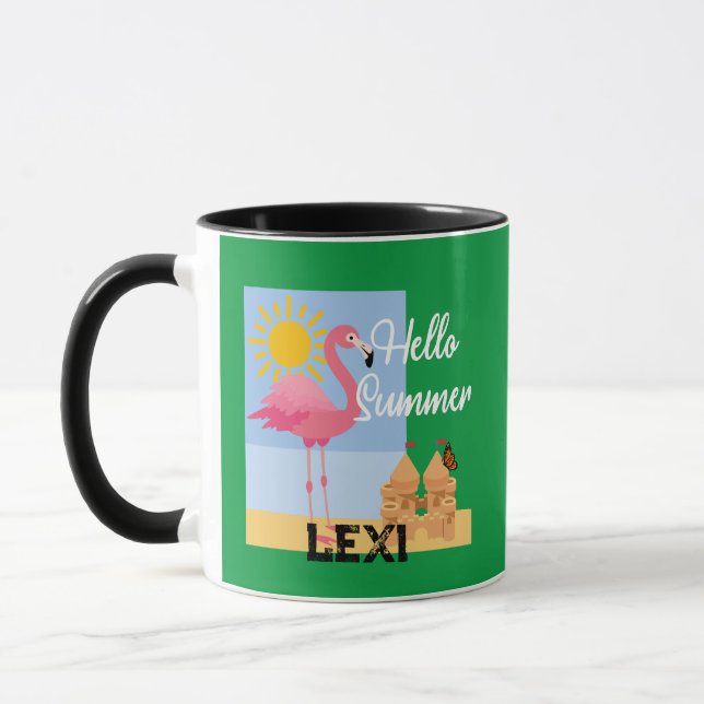 Hello Summer Pink Flamant rose Design - Combo Mug (Gauche)