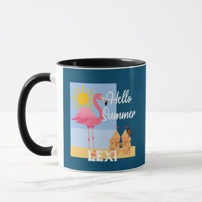 Hello Summer Pink Flamant rose Design - Combo Mug (Gauche)