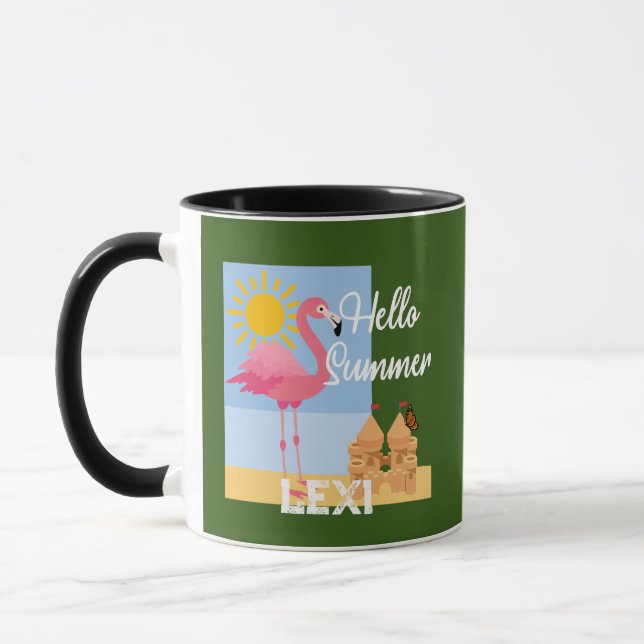 Hello Summer Pink Flamant rose Design - Combo Mug (Gauche)