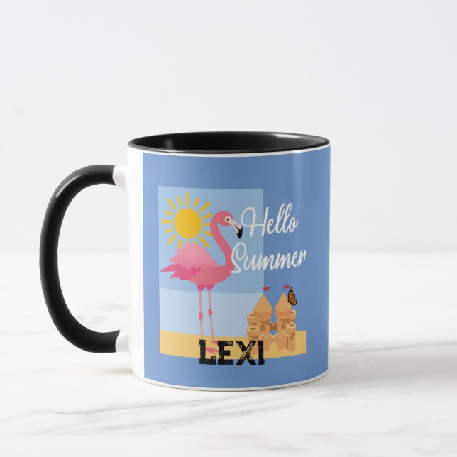 Hello Summer Pink Flamant rose Design - Combo Mug (Gauche)