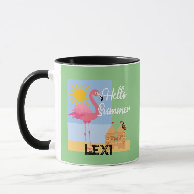 Hello Summer Pink Flamant rose Design - Combo Mug (Gauche)