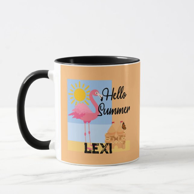 Hello Summer Pink Flamant rose Design - Combo Mug (Gauche)