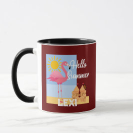Hello Summer Pink Flamingo Design - Combo Tasse