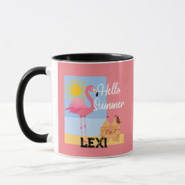 Hello Summer Pink Flamingo Design - Combo Tasse