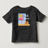Hello Summer Pink Flamingo Design - Kleinkind Fine