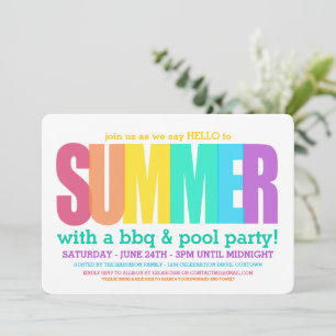 Hello Summer Pool Party Einladung