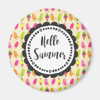 Hello Summer Popsicles und Ice Cream Typografy