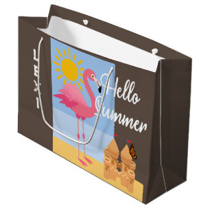 Hello Summer Rose Flamant rose Design - Sac cadeau