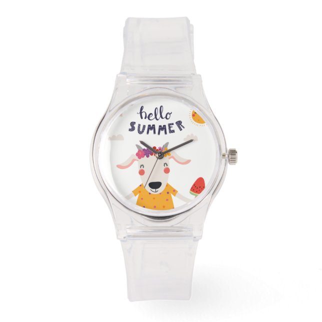 Hello-Summer-Sportivin Silicon Rose Armbanduhr (Vorderseite)