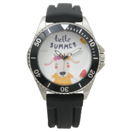 Hello summer stahl nicht rostender Gummistahl Armbanduhr