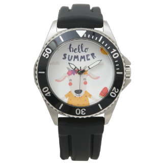 Hello summer stahl nicht rostender Gummistahl Armbanduhr