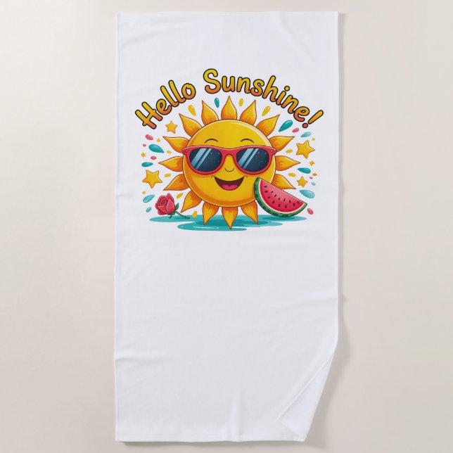 Hello Summer  Strandtuch (Vorderseite)