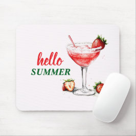 Hello Summer | Strawberry Cocktail Mouse Pad Mousepad