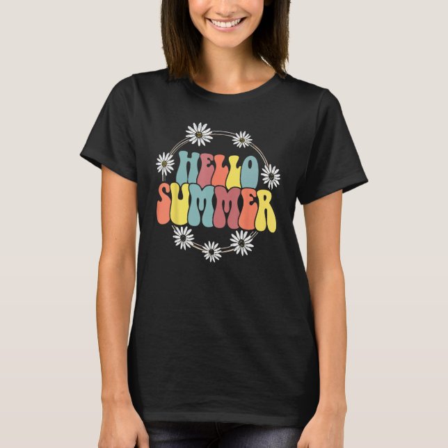 Hello Summer Sunflower Family Vacation Hawaii Beac T-Shirt (Vorderseite)