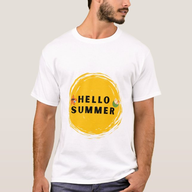Hello Summer T-Shirt – Fun Sunshine Graphic  (Vorderseite)