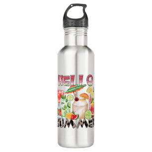 Hello Summer Tropical Drinks Tasse - Erfrischende  Edelstahlflasche