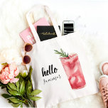 Hello Summer Watercolor Red Cherry Cocktail Tragetasche<br><div class="desc">Hello Summer Watercolor Red Cherry Cocktail</div>