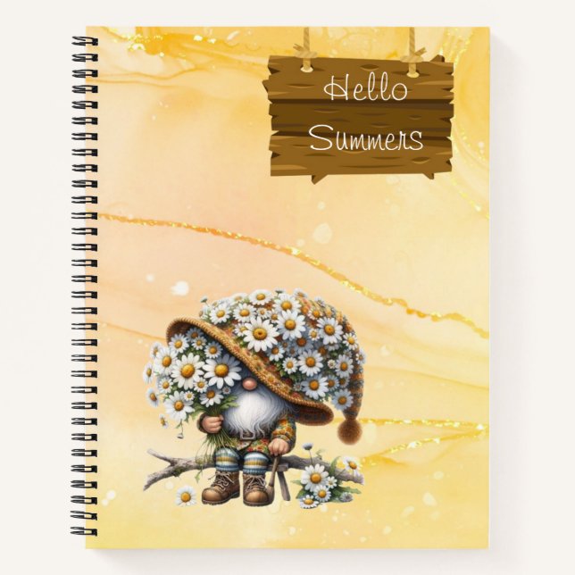 Hello Summer Yellow Spiral Notebook Notizbuch (Vorderseite)