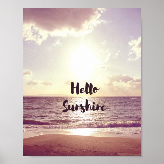 "Hello Sunshine" Foto Zitat Poster (Vorne)