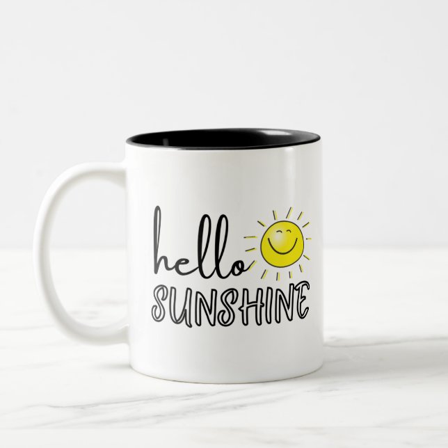 Hello Sunshine Spring Summer Zweifarbige Tasse (Links)