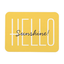 Hello Sunshine Yellow Typografy Zitat Magnet