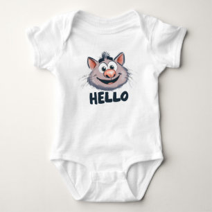 "Hello" Süße Tier Baby Bodysuit Baby Strampler