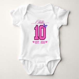 Hello Ten Digits Niedlich Coquette 10. Geburtstags Baby Strampler