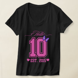 Hello Ten Digits Niedlich Coquette 10. Geburtstags T-Shirt