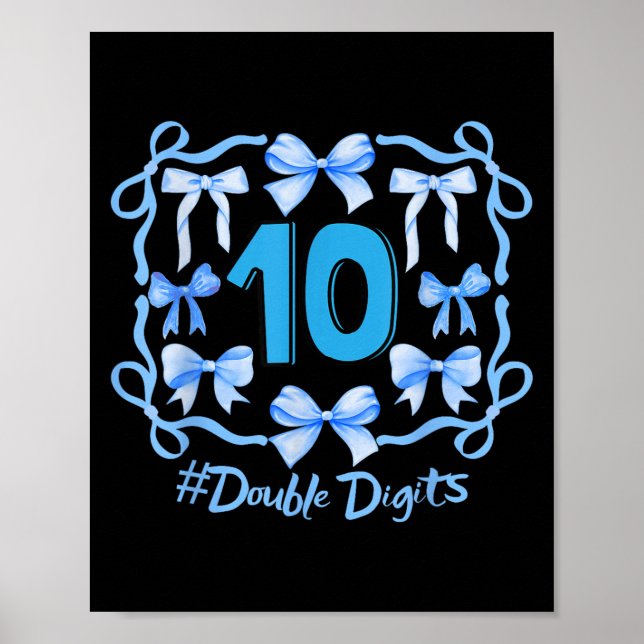 Hello Ten Double Digits Niedlich Coquette Bow 10.  Poster (Vorne)