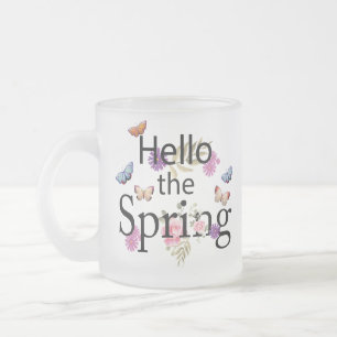 Hello The Spring Blume Mattglastasse