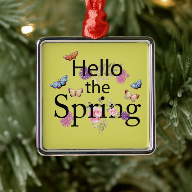 Hello The Spring Blume Ornament Aus Metall (Baum)